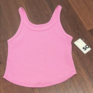 SO Pink Ribbed Tank